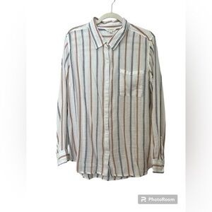 NWOT Lucky Brand Striped Cotton-Blend Shirt, Large